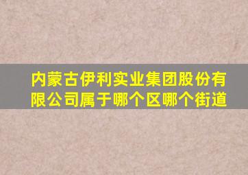 内蒙古伊利实业集团股份有限公司属于哪个区哪个街道