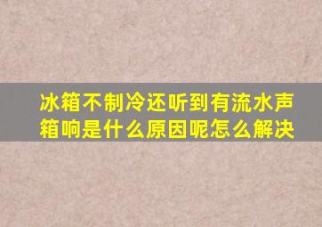 冰箱不制冷还听到有流水声箱响是什么原因呢怎么解决