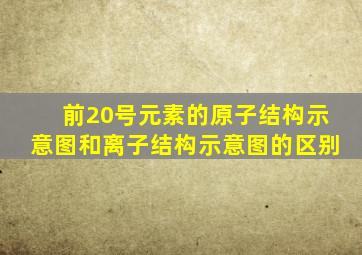 前20号元素的原子结构示意图和离子结构示意图的区别