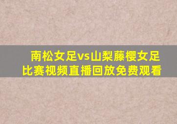 南松女足vs山梨藤樱女足比赛视频直播回放免费观看