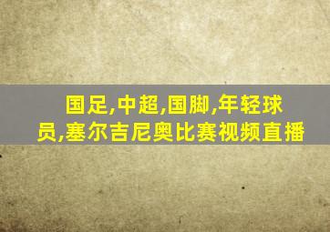 国足,中超,国脚,年轻球员,塞尔吉尼奥比赛视频直播