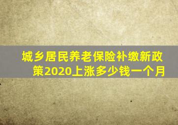 城乡居民养老保险补缴新政策2020上涨多少钱一个月