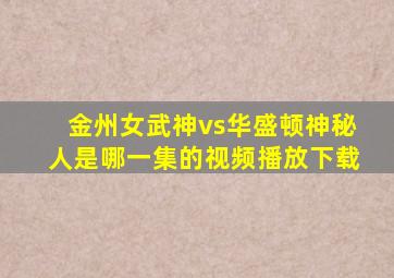 金州女武神vs华盛顿神秘人是哪一集的视频播放下载