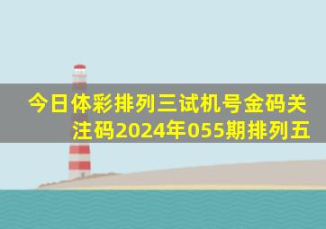 今日体彩排列三试机号金码关注码2024年055期排列五