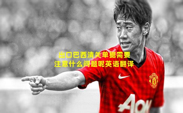 出口巴西清关单据需要注意什么问题呢英语翻译