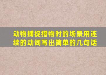 动物捕捉猎物时的场景用连续的动词写出简单的几句话