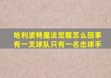 哈利波特魔法觉醒怎么回事有一支球队只有一名击球手