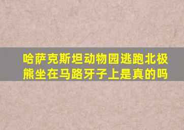 哈萨克斯坦动物园逃跑北极熊坐在马路牙子上是真的吗